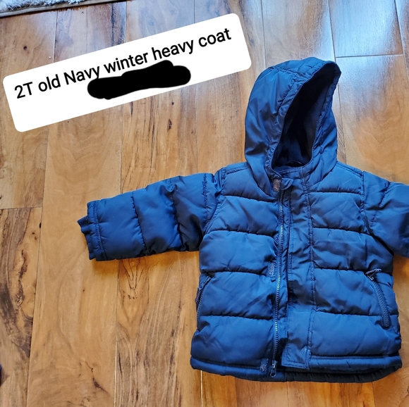2t unisex old navy puffer blue winter coat heavy girls boys toddler 2T - Picture 3 of 4